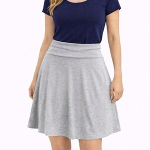 Old Navy Light Gray A-Line Skirt, Fold-Over Waist, Women’s Small, EUC.